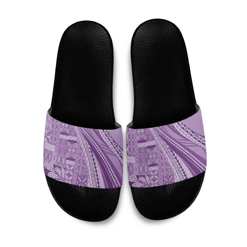 Pasifika Women's Day - Samoa Siapo Malu Tattoo Inspired Slide Sandals Lavender