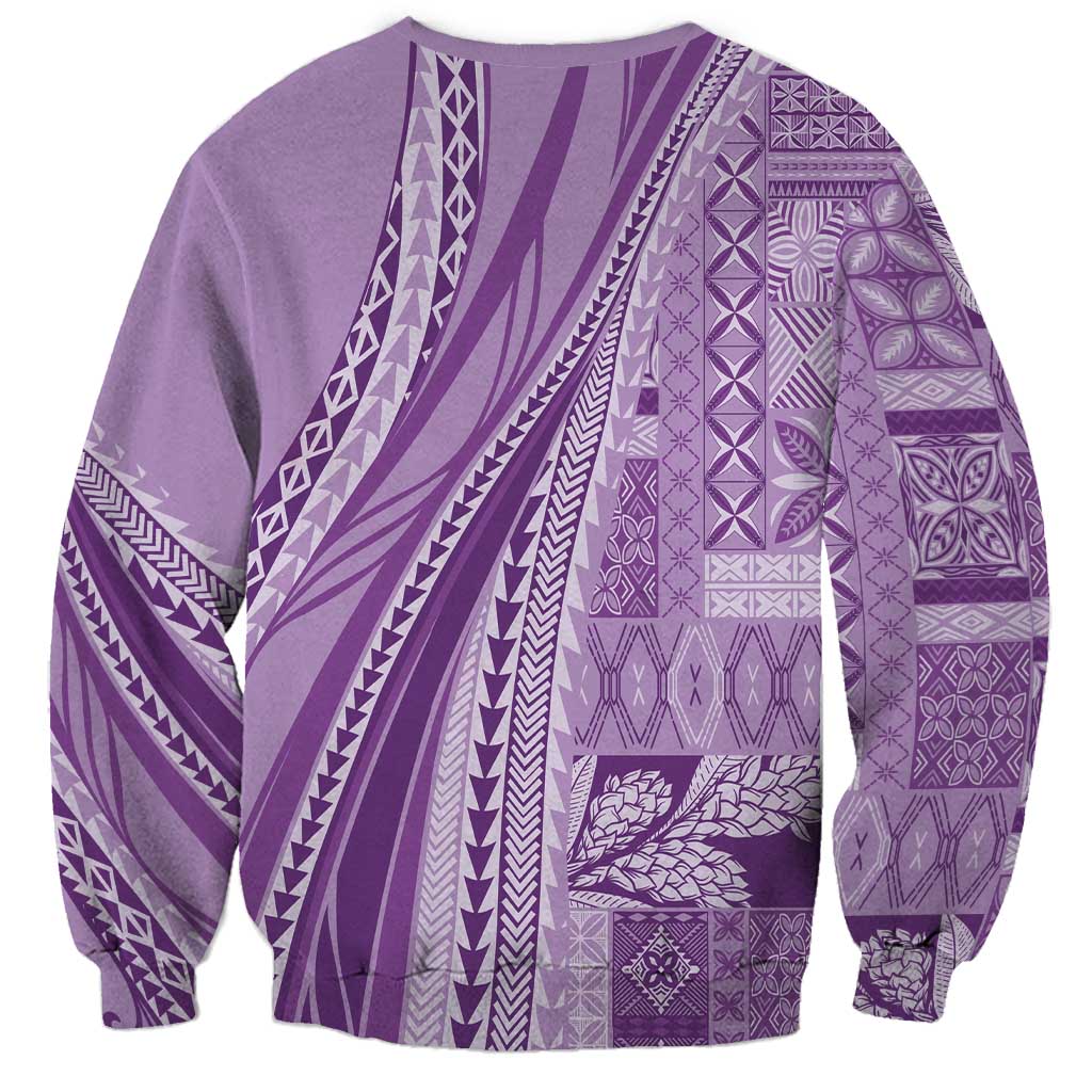 Pasifika Women's Day - Samoa Siapo Malu Tattoo Inspired Sweatshirt Lavender