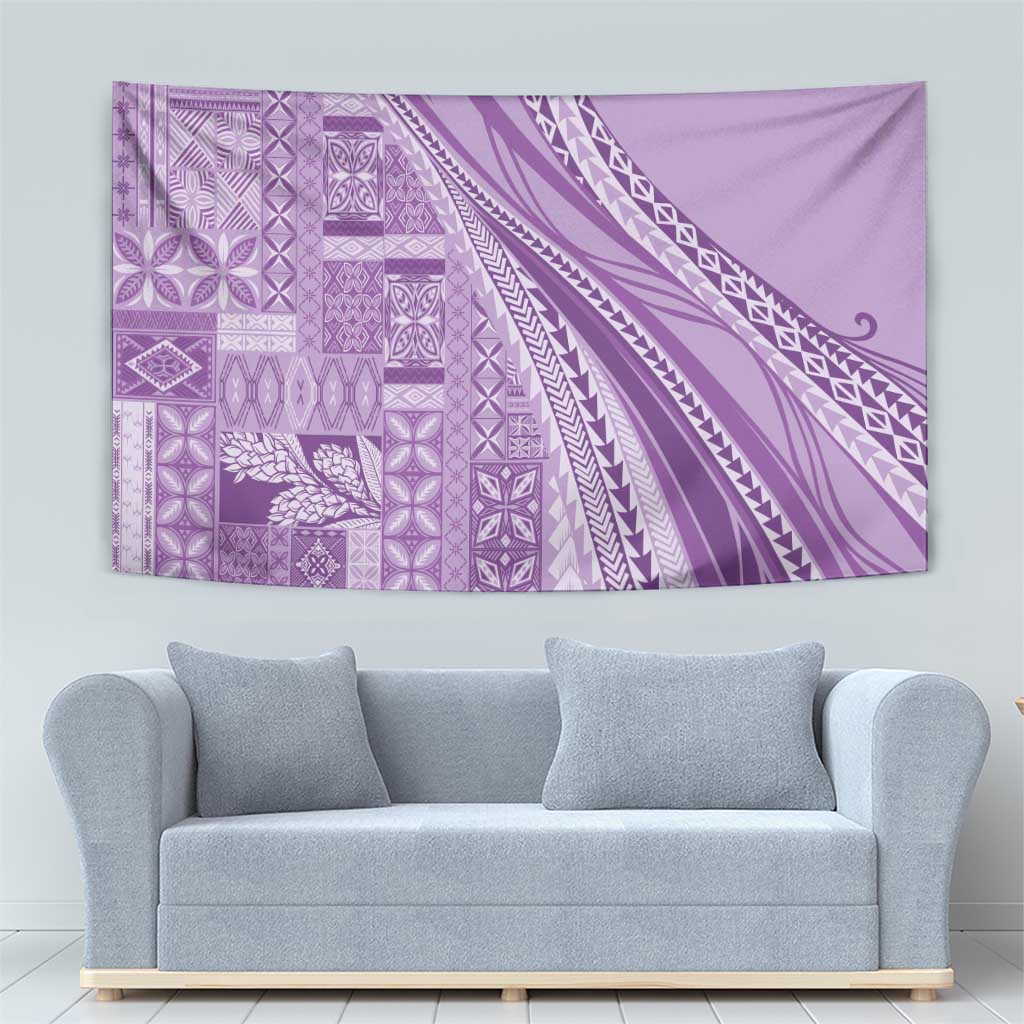 Pasifika Women's Day - Samoa Siapo Malu Tattoo Inspired Tapestry Lavender