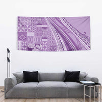 Pasifika Women's Day - Samoa Siapo Malu Tattoo Inspired Tapestry Lavender