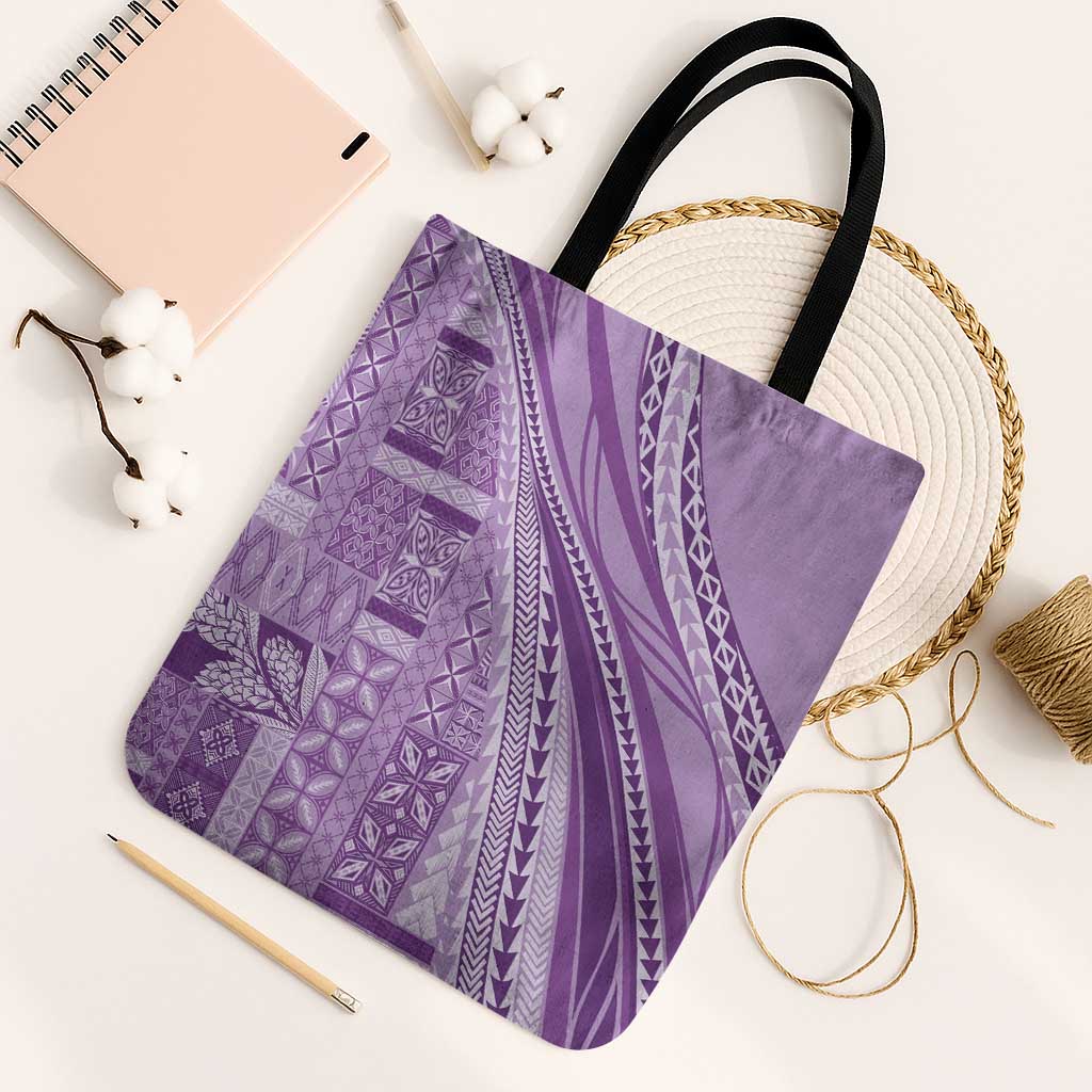 Pasifika Women's Day - Samoa Siapo Malu Tattoo Inspired Tote Bag Lavender
