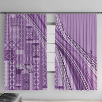 Pasifika Women's Day - Samoa Siapo Malu Tattoo Inspired Window Curtain Lavender