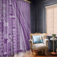 Pasifika Women's Day - Samoa Siapo Malu Tattoo Inspired Window Curtain Lavender
