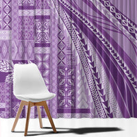 Pasifika Women's Day - Samoa Siapo Malu Tattoo Inspired Window Curtain Lavender