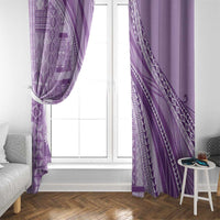 Pasifika Women's Day - Samoa Siapo Malu Tattoo Inspired Window Curtain Lavender