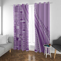 Pasifika Women's Day - Samoa Siapo Malu Tattoo Inspired Window Curtain Lavender