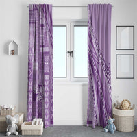 Pasifika Women's Day - Samoa Siapo Malu Tattoo Inspired Window Curtain Lavender