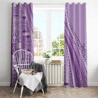 Pasifika Women's Day - Samoa Siapo Malu Tattoo Inspired Window Curtain Lavender
