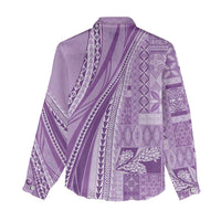 Pasifika Women's Day - Samoa Siapo Malu Tattoo Inspired Women Casual Shirt Lavender