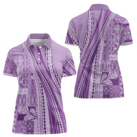 Pasifika Women's Day - Samoa Siapo Malu Tattoo Inspired Women Polo Shirt Lavender