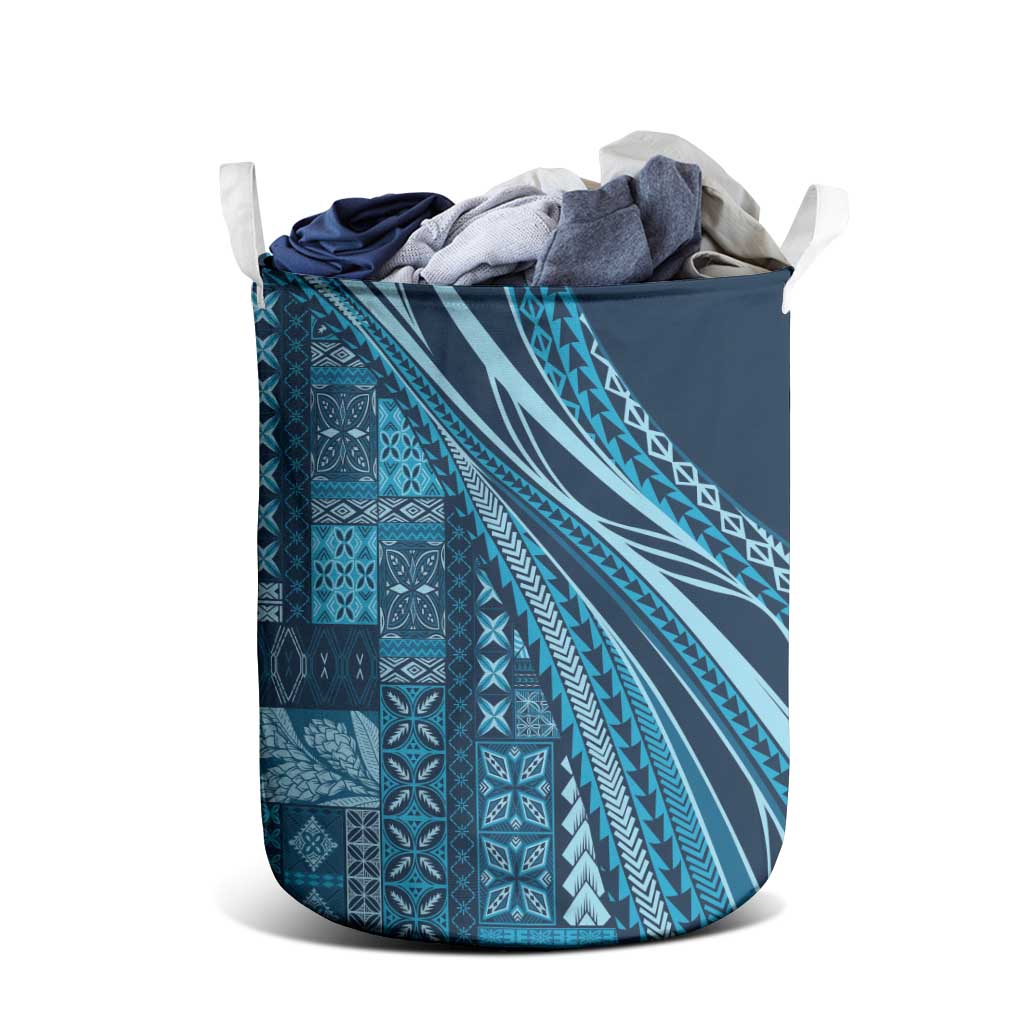 Pasifika Women's Day - Samoa Siapo Malu Tattoo Inspired Laundry Basket Navy Blue