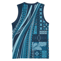 Pasifika Women's Day - Samoa Siapo Malu Tattoo Inspired Basketball Jersey Navy Blue