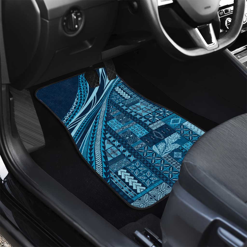 Pasifika Women's Day - Samoa Siapo Malu Tattoo Inspired Car Mats Navy Blue