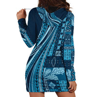 Pasifika Women's Day - Samoa Siapo Malu Tattoo Inspired Hoodie Dress Navy Blue