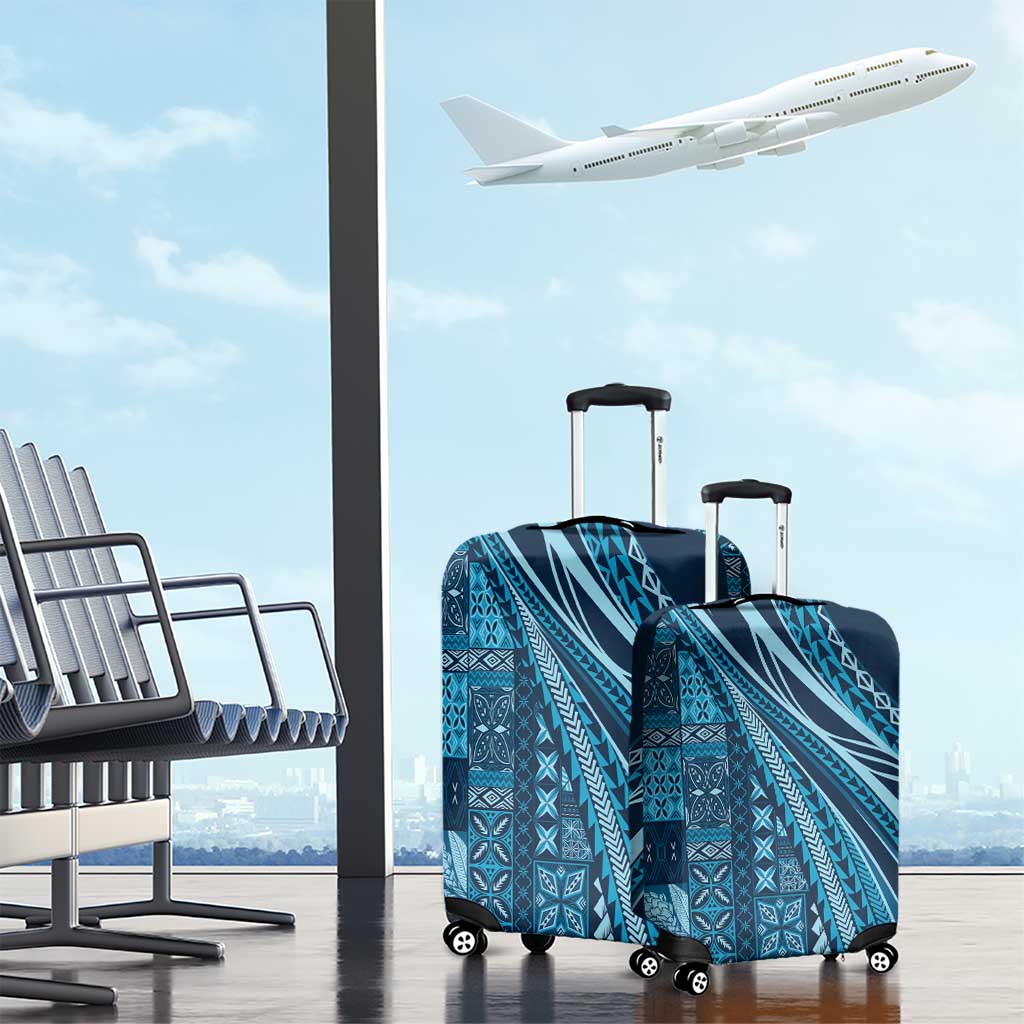 Pasifika Women's Day - Samoa Siapo Malu Tattoo Inspired Luggage Cover Navy Blue