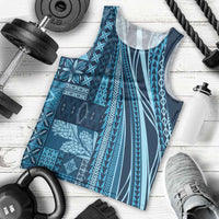 Pasifika Women's Day - Samoa Siapo Malu Tattoo Inspired Men Tank Top Navy Blue