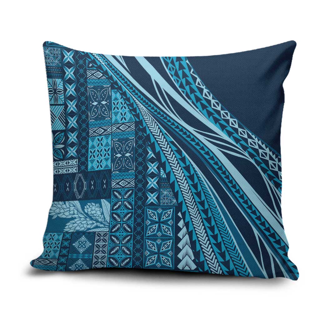 Pasifika Women's Day - Samoa Siapo Malu Tattoo Inspired Pillow Cover Navy Blue