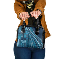Pasifika Women's Day - Samoa Siapo Malu Tattoo Inspired Shoulder Handbag Navy Blue