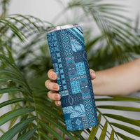 Pasifika Women's Day - Samoa Siapo Malu Tattoo Inspired Skinny Tumbler Navy Blue