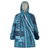Pasifika Women's Day - Samoa Siapo Malu Tattoo Inspired Wearable Blanket Hoodie Navy Blue