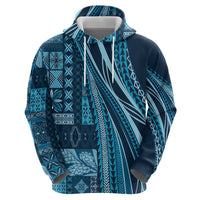 Pasifika Women's Day - Samoa Siapo Malu Tattoo Inspired Zip Hoodie Navy Blue
