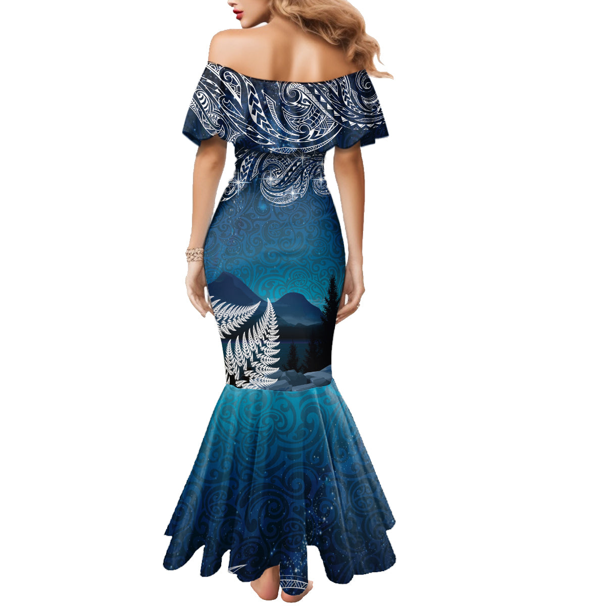 New Zealand Matariki Family Matching Mermaid Dress and Hawaiian Shirt Starry Night Style LT7 - Polynesian Pride