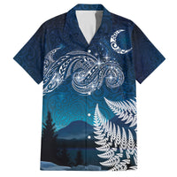 New Zealand Matariki Family Matching Off Shoulder Short Dress and Hawaiian Shirt Starry Night Style LT7 Dad's Shirt - Short Sleeve Navy - Polynesian Pride