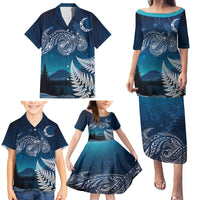 New Zealand Matariki Family Matching Puletasi and Hawaiian Shirt Starry Night Style LT7 - Polynesian Pride