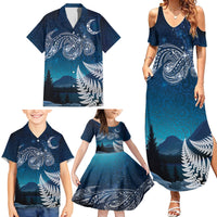New Zealand Matariki Family Matching Summer Maxi Dress and Hawaiian Shirt Starry Night Style LT7 - Polynesian Pride