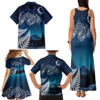 New Zealand Matariki Family Matching Tank Maxi Dress and Hawaiian Shirt Starry Night Style LT7 - Polynesian Pride