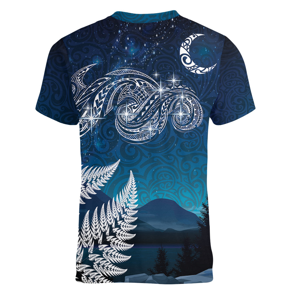 New Zealand Matariki Women V-Neck T-Shirt Starry Night Style