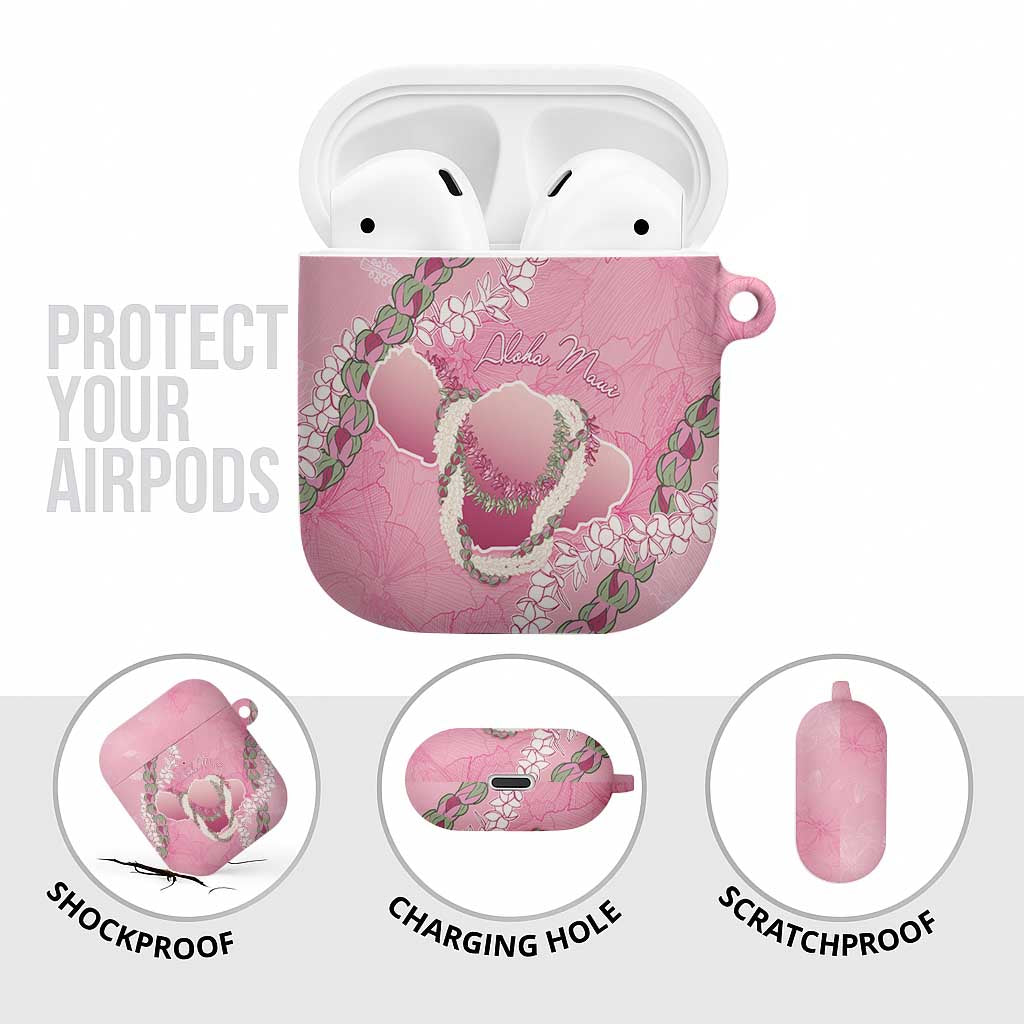 Hawaii Maui Island Flowers Lei AirPods Case Lokelani Rose Pink