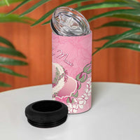 Hawaii Maui Island Flowers Lei 4 in 1 Can Cooler Tumbler Lokelani Rose Pink