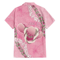 Hawaii Maui Island Flowers Lei Family Matching Mermaid Dress and Hawaiian Shirt Lokelani Rose Pink LT7 - Polynesian Pride