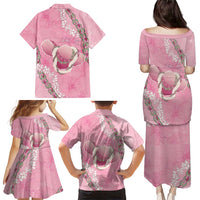 Hawaii Maui Island Flowers Lei Family Matching Puletasi and Hawaiian Shirt Lokelani Rose Pink LT7 - Polynesian Pride
