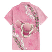 Hawaii Maui Island Flowers Lei Family Matching Puletasi and Hawaiian Shirt Lokelani Rose Pink LT7 - Polynesian Pride