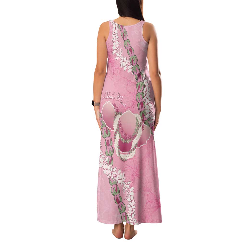 Hawaii Maui Island Flowers Lei Family Matching Tank Maxi Dress and Hawaiian Shirt Lokelani Rose Pink LT7 - Polynesian Pride