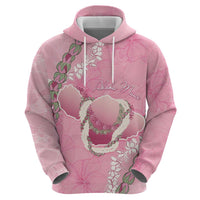 Hawaii Maui Island Flowers Lei Hoodie Lokelani Rose Pink