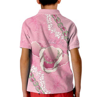 Hawaii Maui Island Flowers Lei Kid Polo Shirt Lokelani Rose Pink