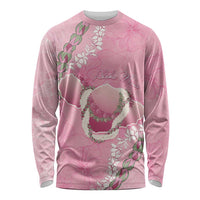 Hawaii Maui Island Flowers Lei Long Sleeve Shirt Lokelani Rose Pink