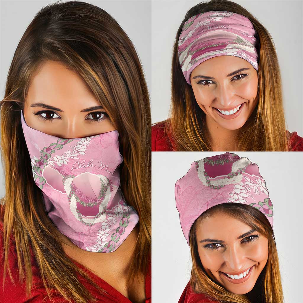 Hawaii Maui Island Flowers Lei Neck Gaiter Lokelani Rose Pink