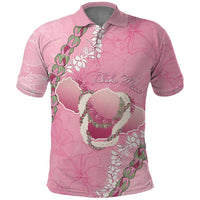 Hawaii Maui Island Flowers Lei Polo Shirt Lokelani Rose Pink