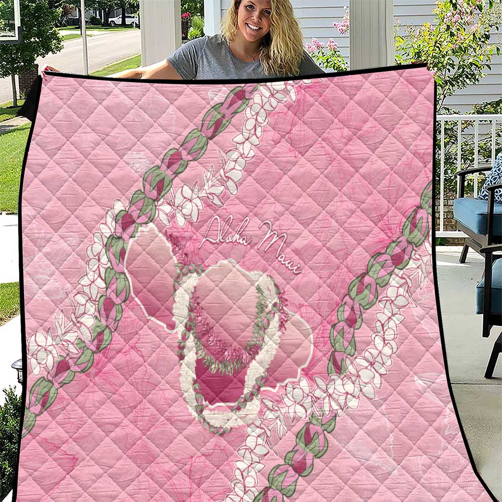 Hawaii Maui Island Flowers Lei Quilt Lokelani Rose Pink