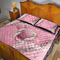 Hawaii Maui Island Flowers Lei Quilt Bed Set Lokelani Rose Pink
