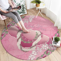 Hawaii Maui Island Flowers Lei Round Carpet Lokelani Rose Pink