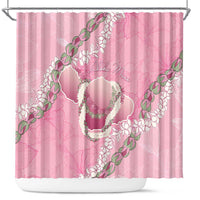 Hawaii Maui Island Flowers Lei Shower Curtain Lokelani Rose Pink