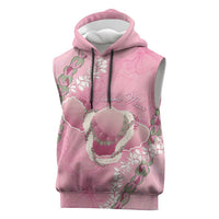 Hawaii Maui Island Flowers Lei Sleeveless Hoodie Lokelani Rose Pink