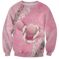 Hawaii Maui Island Flowers Lei Sweatshirt Lokelani Rose Pink