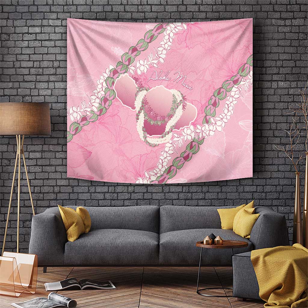 Hawaii Maui Island Flowers Lei Tapestry Lokelani Rose Pink