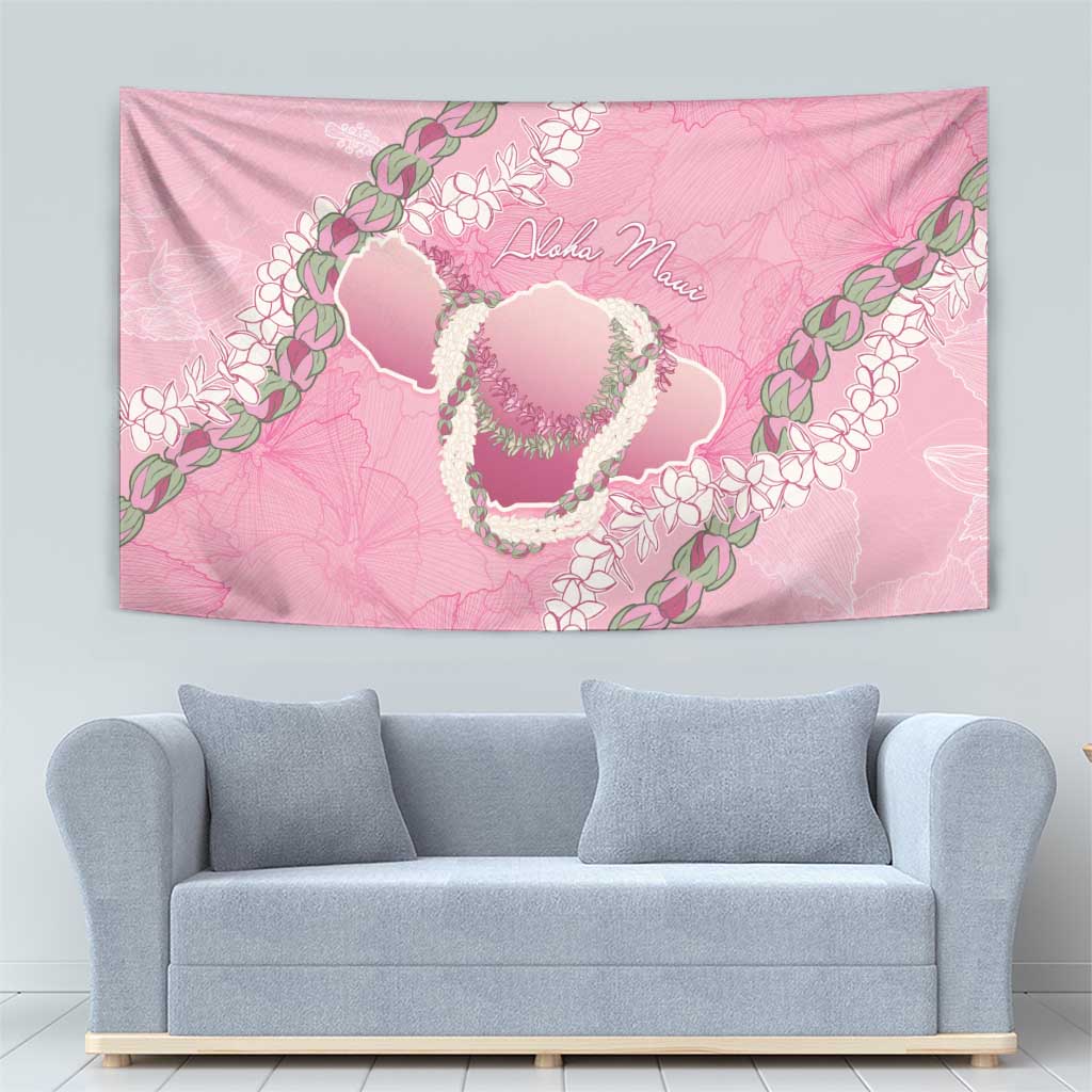 Hawaii Maui Island Flowers Lei Tapestry Lokelani Rose Pink